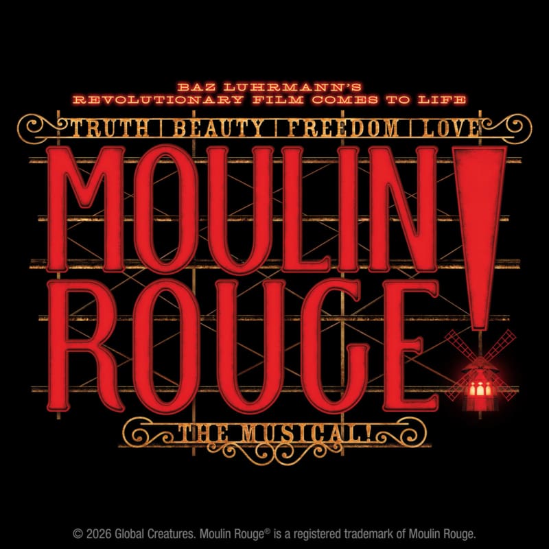 Pop the champagne, Moulin Rouge! The Musical is the winner of 10 Tony Awards® — including Best Musical! Enter a world of splendor and romance, of eye-popping excess, of glitz, grandeur, and glory! A world where Bohemians and aristocrats rub elbows and revel in electrifying enchantment.